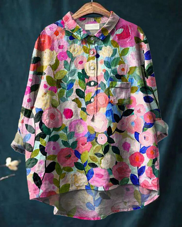 Donna™ - Tummy covering floral shirt