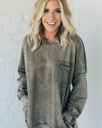 ARIEL - Premium French Terry Acid Wash Pullover