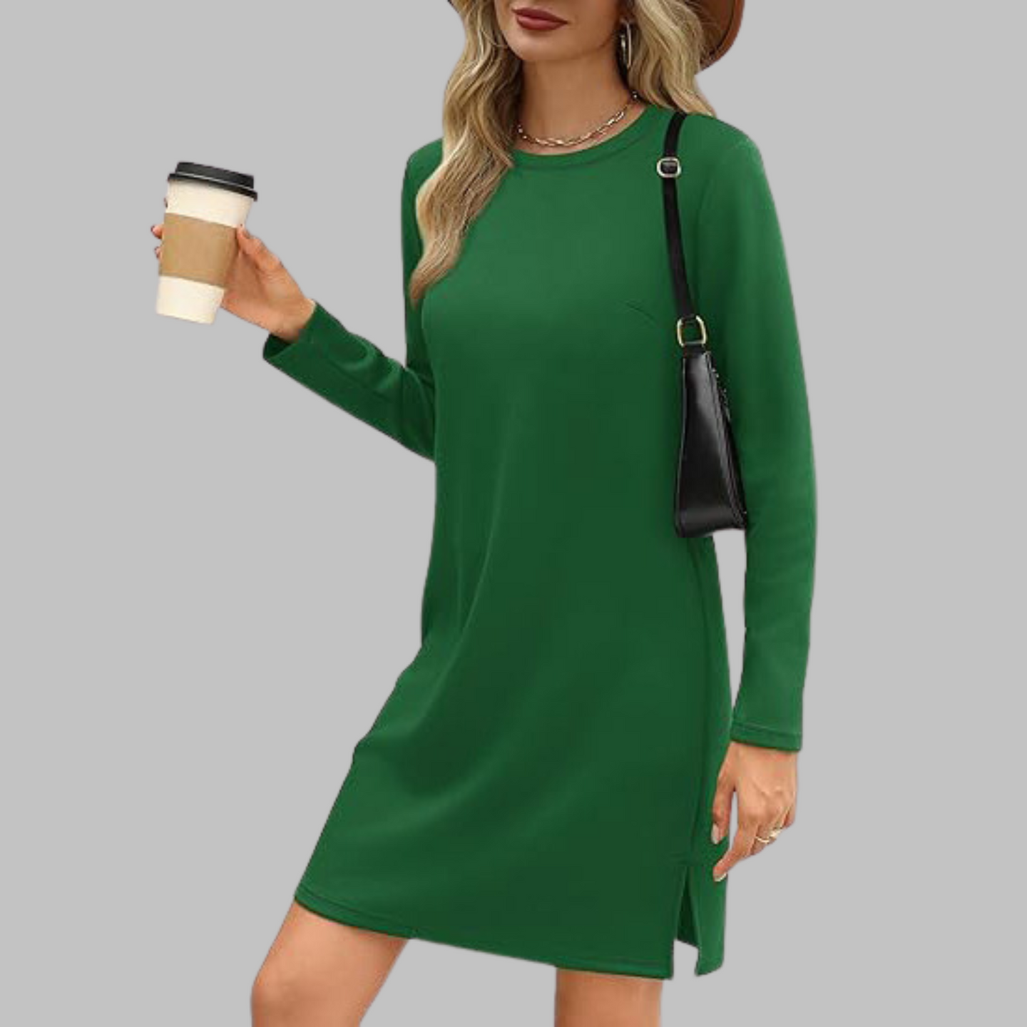 Tavira™ | Casual Long Sleeve Round Neck Mini Dress