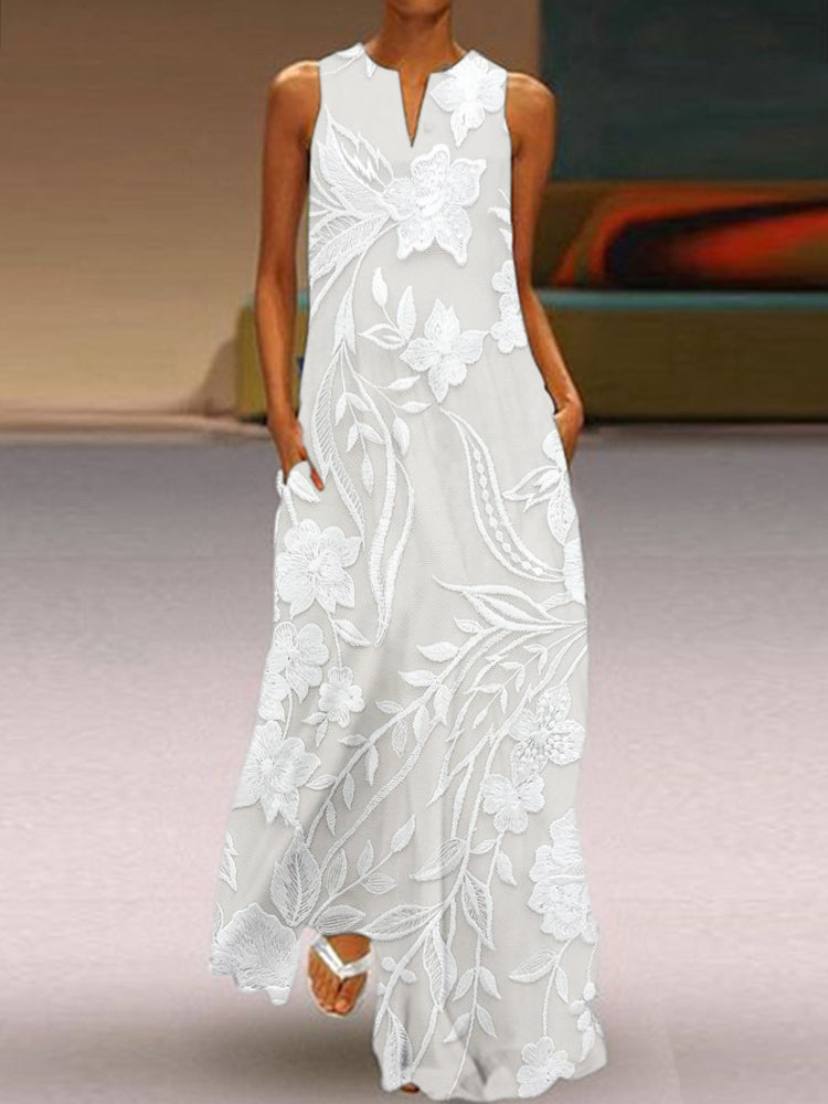 Eulalie - Elegant Sleeveless Luxe Printed Dress