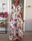 MAYA- Elegant floral print pleated dress