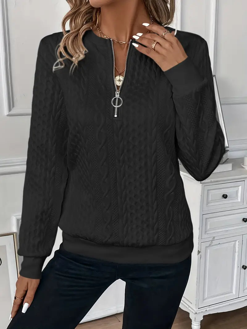 Kavelle™ | Elegant And Comfortable Zip-Up Sweater