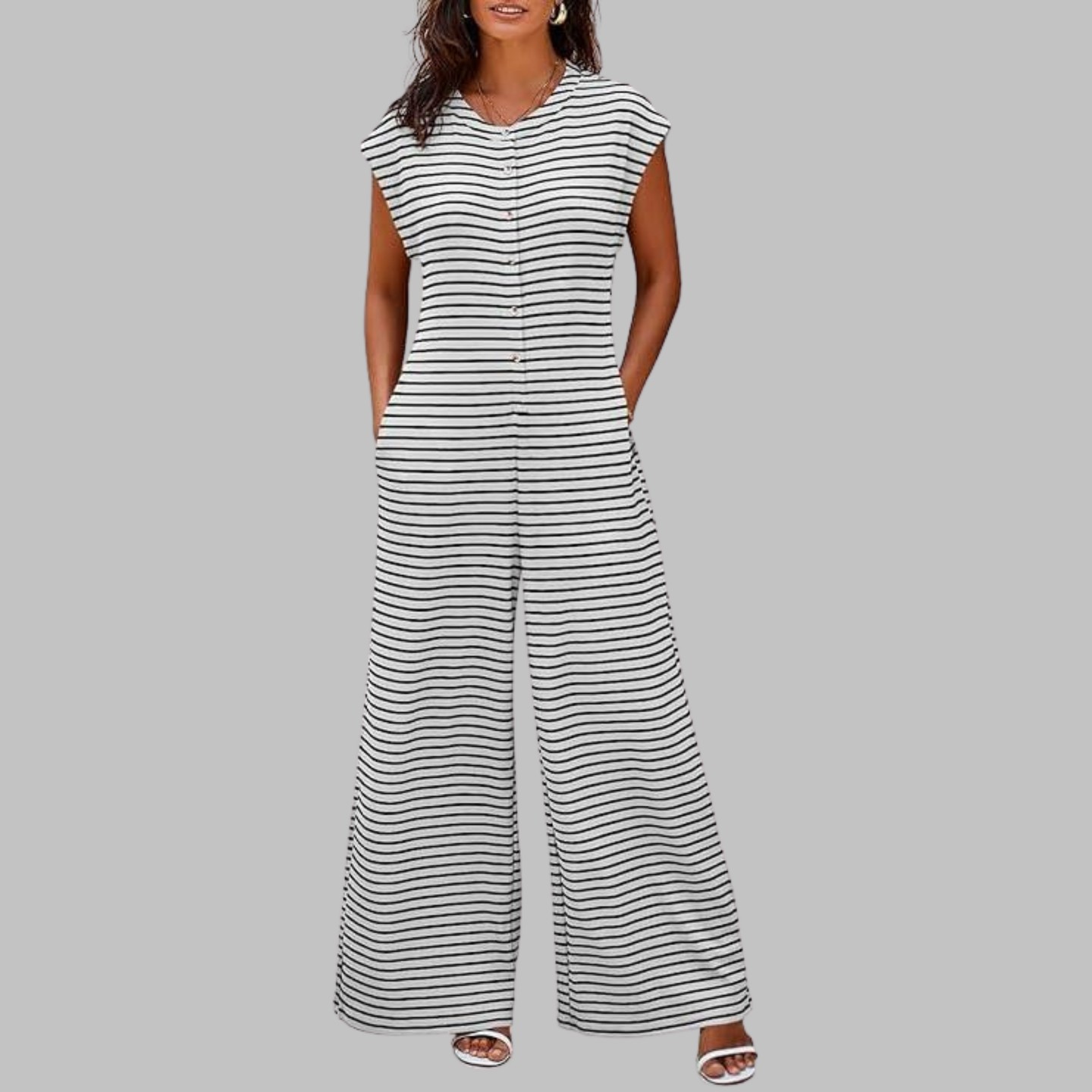 MARLENE™ | Striped Wide-Leg Jumpsuit