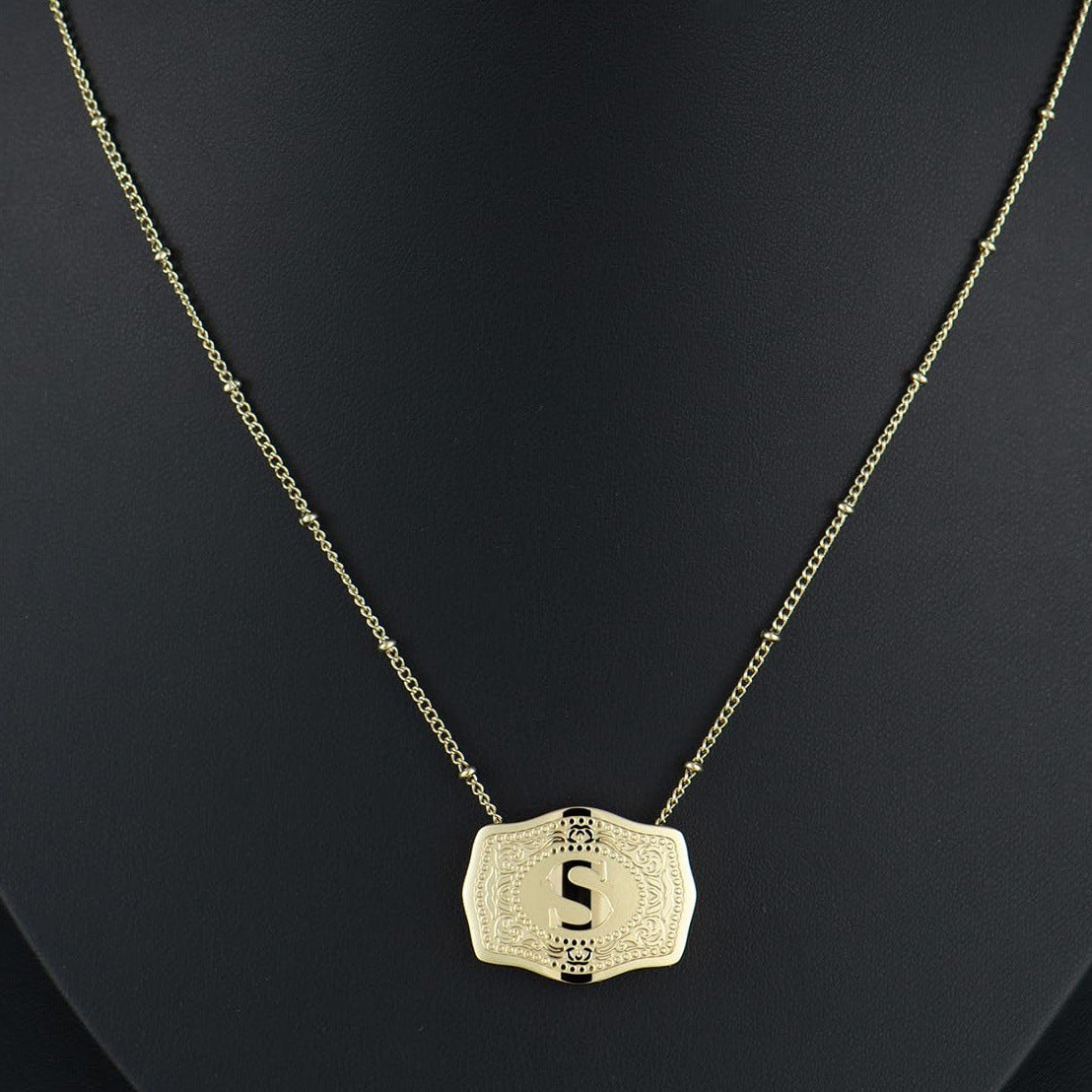 CINDY™ - Sleek Initial Letter Pendant Necklace