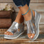 Agnes | Chic metallic slingback wedge sandals