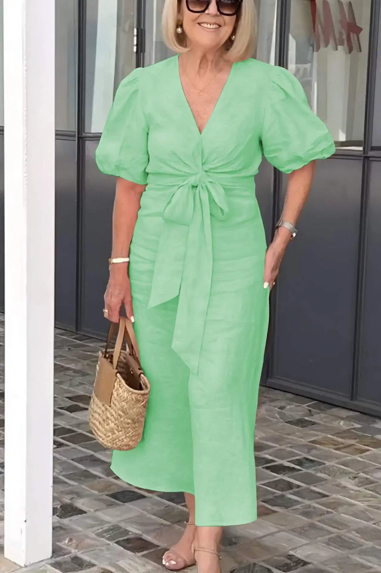 Natasha™ Elegant V-Neck Dress