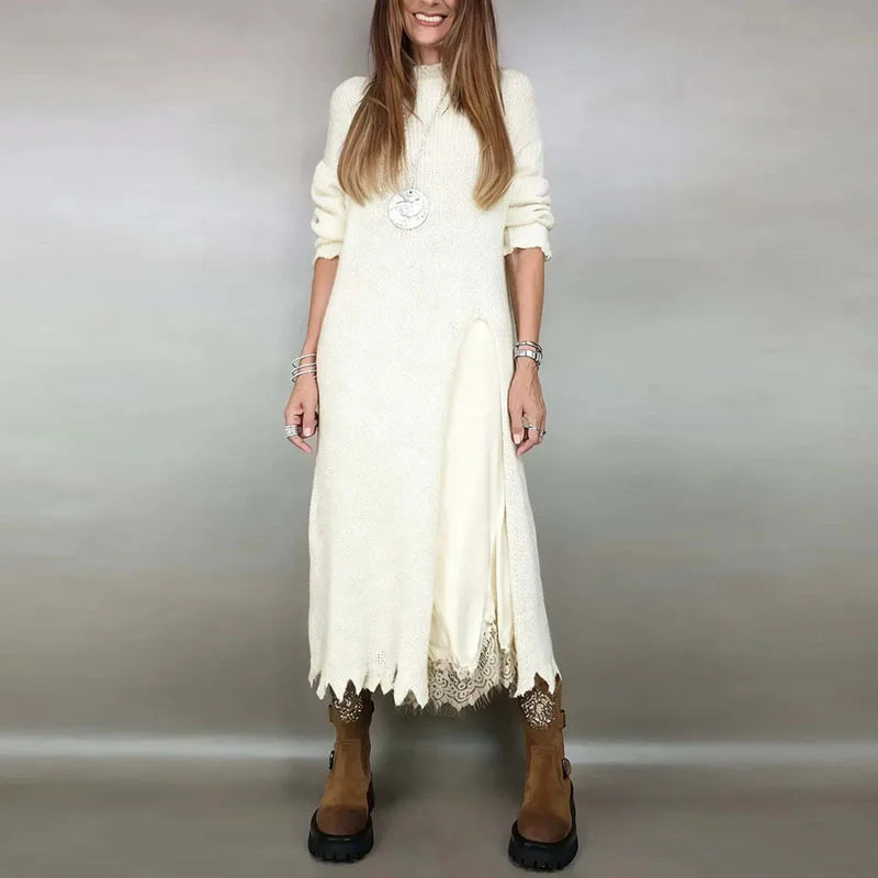 Averie™ | Elegant Knit & Lace Two-Piece Set