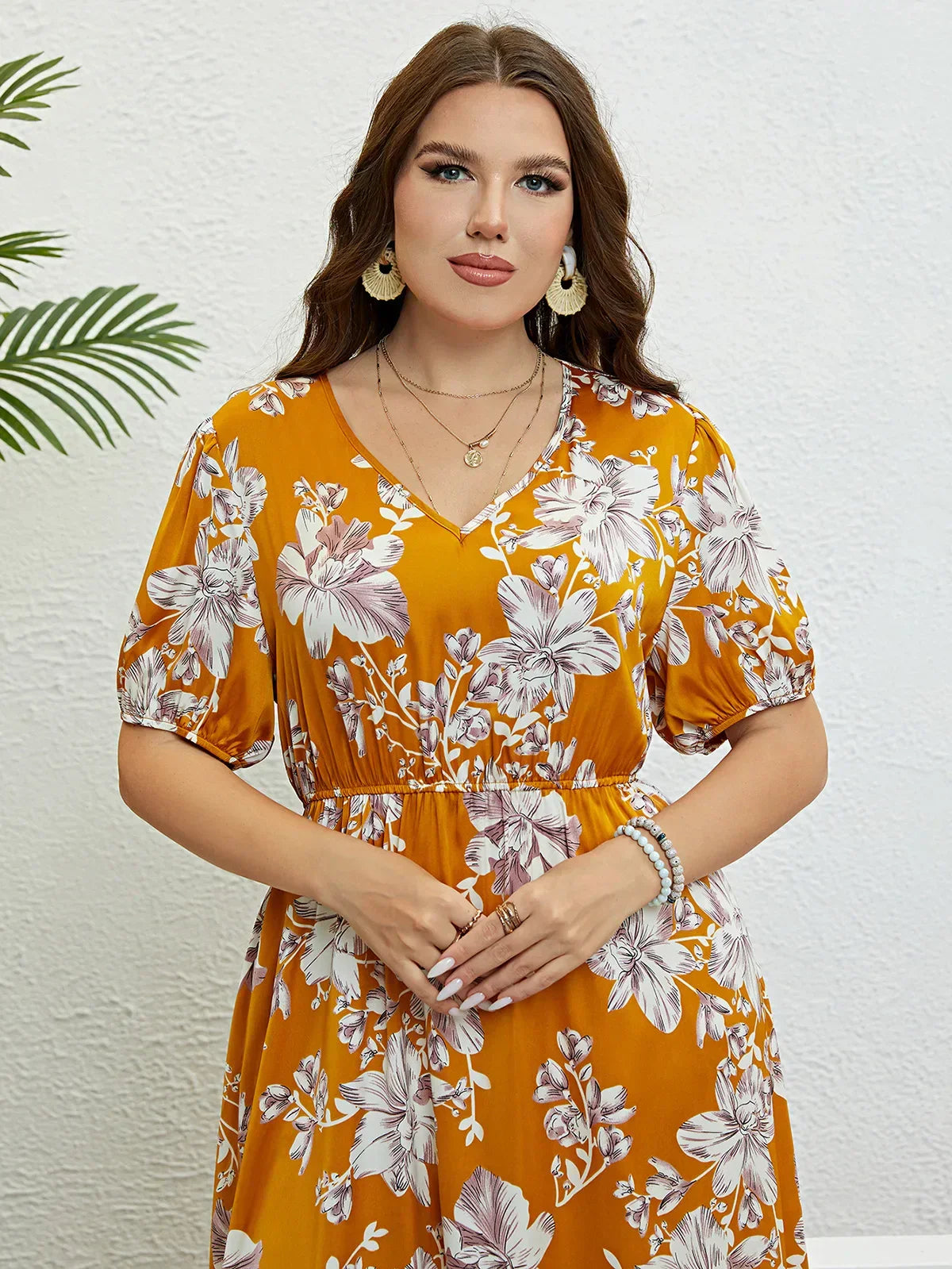Luna Blossom™ PLUS Floral Midi Dress