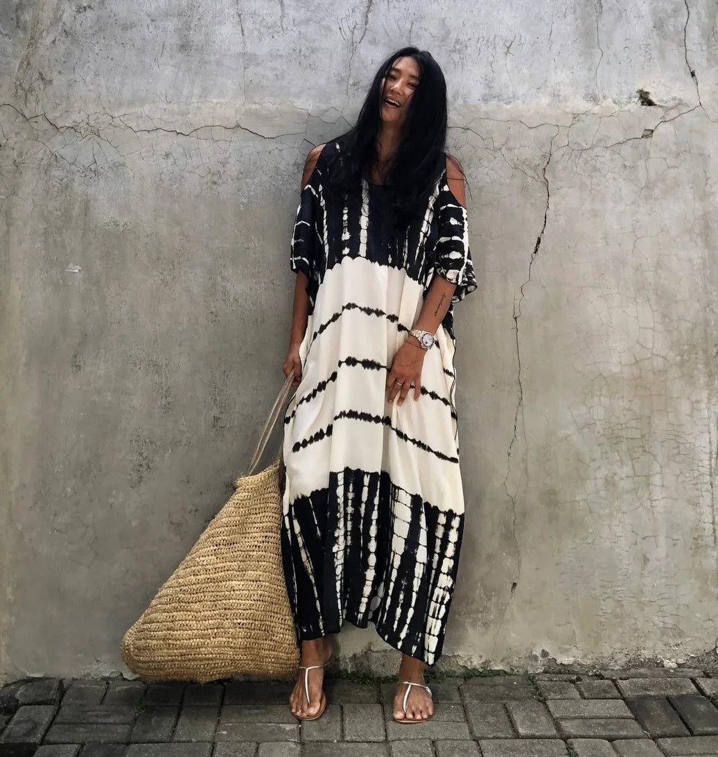 Neraya™ | Bohemian Off-Shoulder Maxi Beach Dress