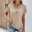 Maya- Ribbed Button V-Neck Tee