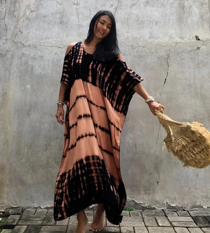 Neraya™ | Bohemian Off-Shoulder Maxi Beach Dress