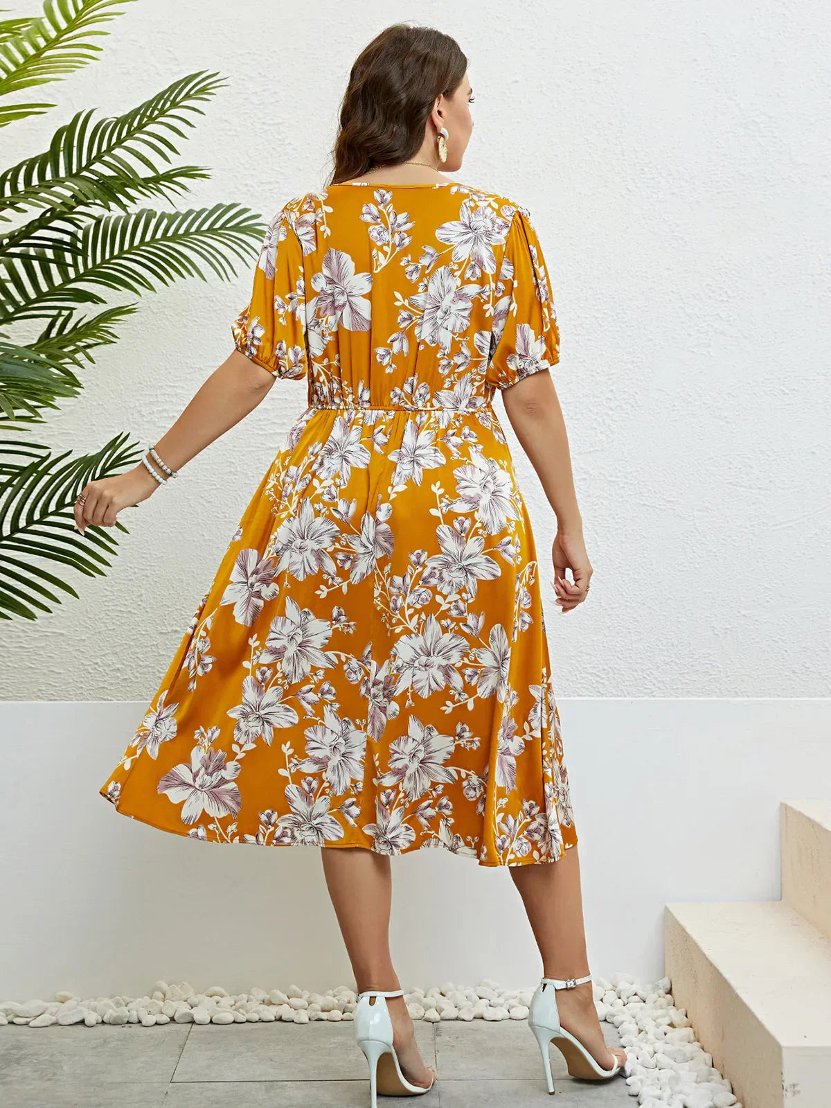 Luna Blossom™ PLUS Floral Midi Dress