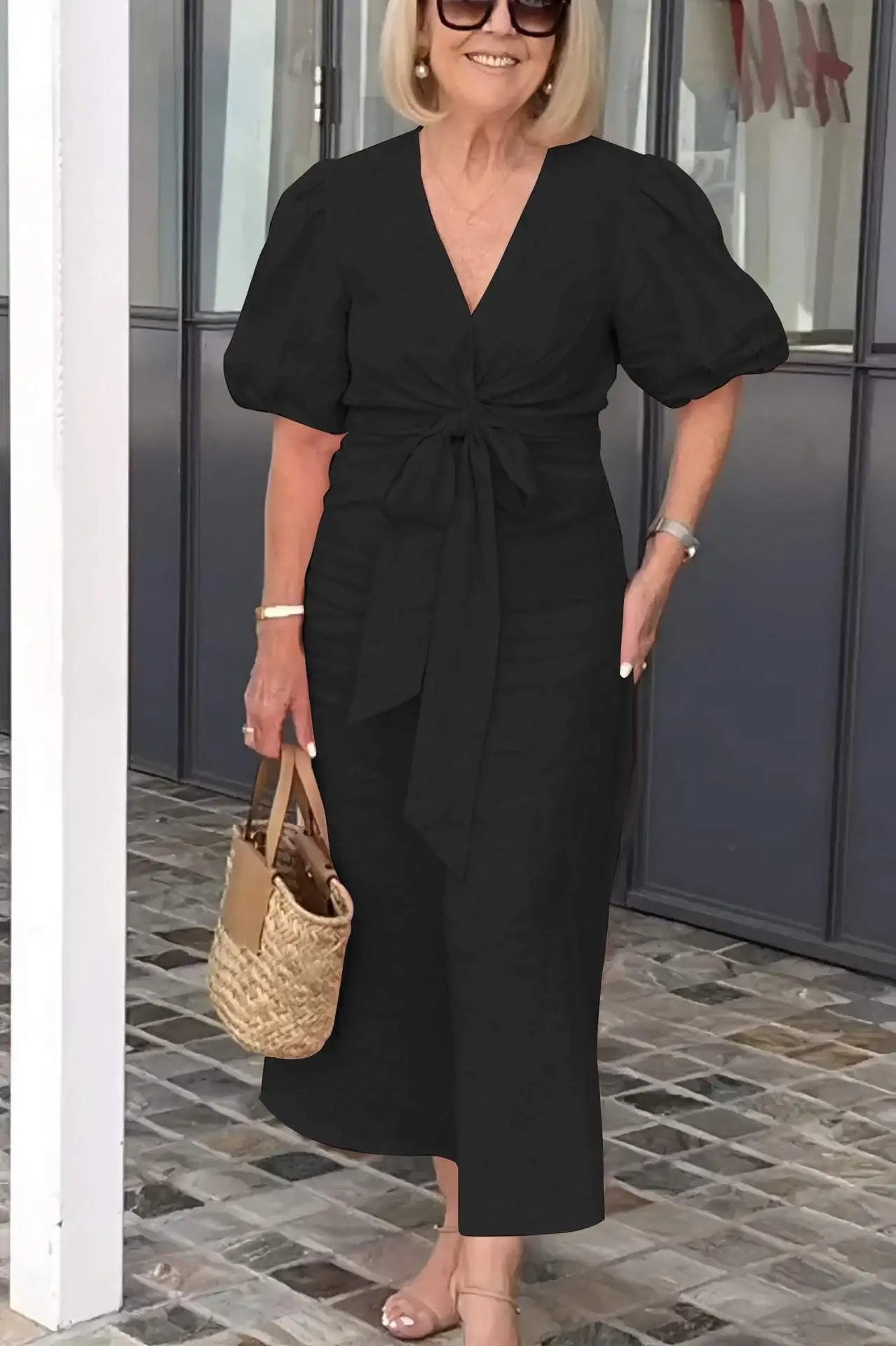 Natasha™ Elegant V-Neck Dress