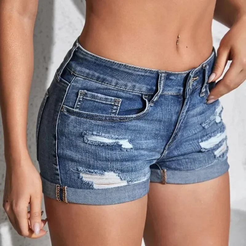 LIANE™ – Casual Mid-Waist Denim Shorts