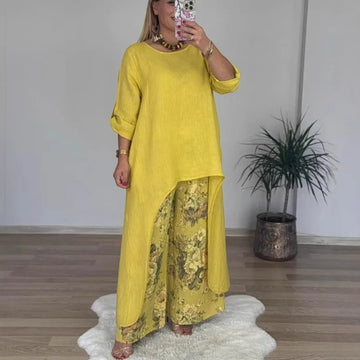 Botanique™ | Long Blouse & Floral Pants Set