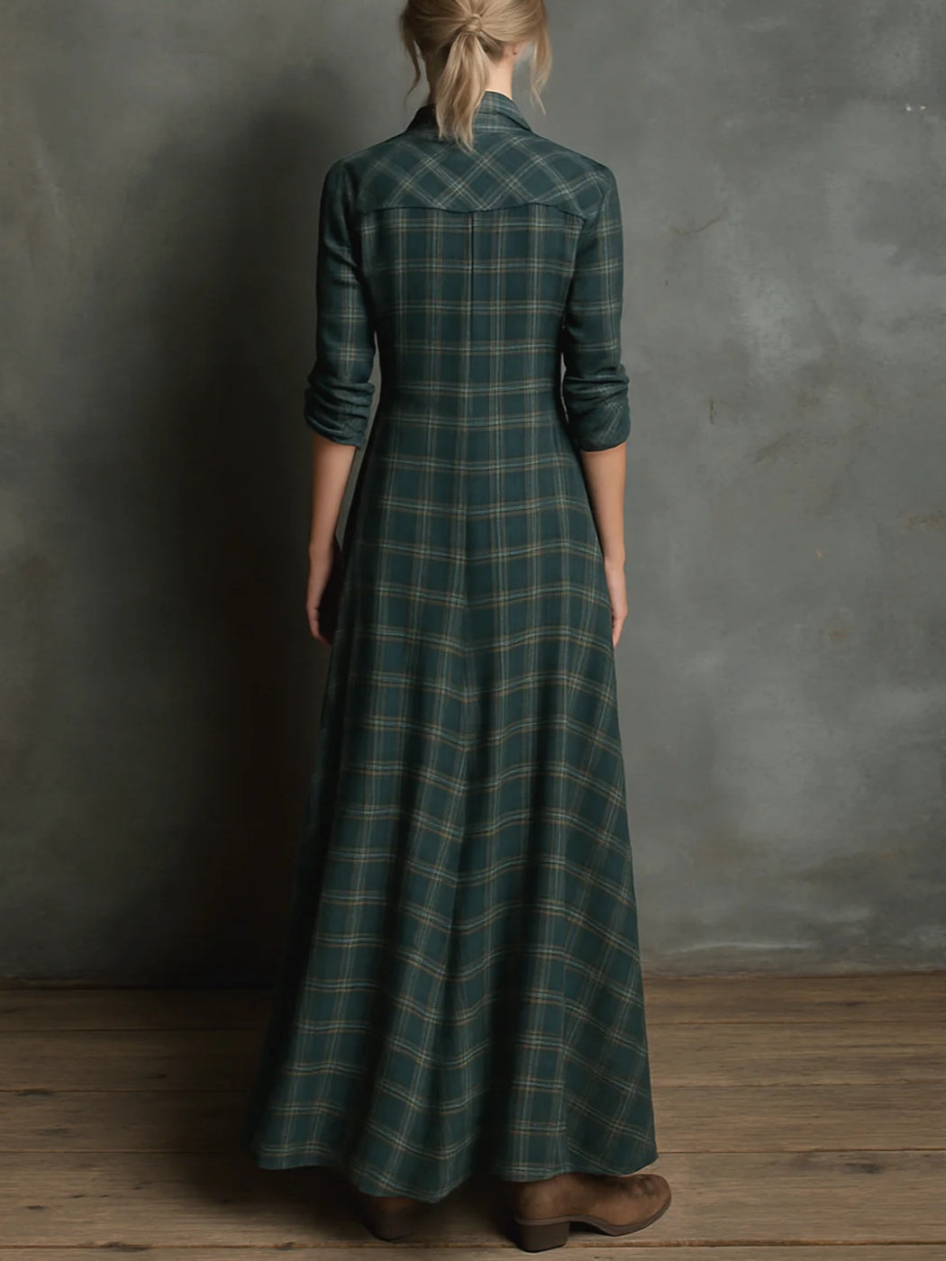 NERISSA™ | Refined Plaid Maxi Dress