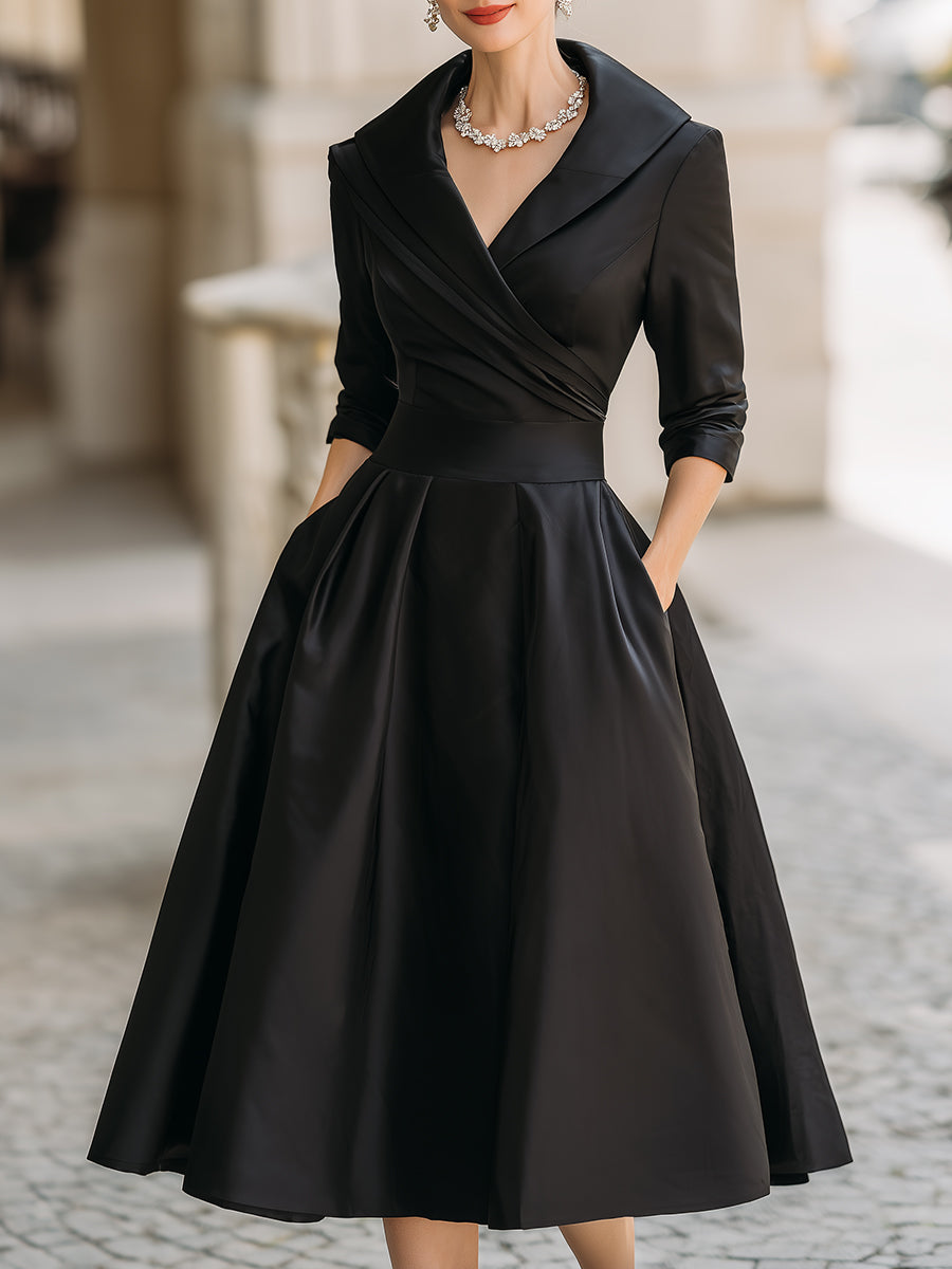 Linae™ | Elegant Satin Midi Dress