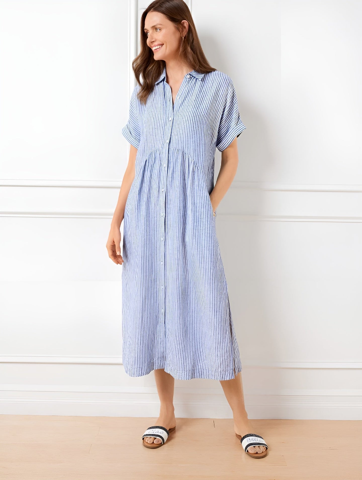 Fioria™ | Flattering Striped Shirtdress