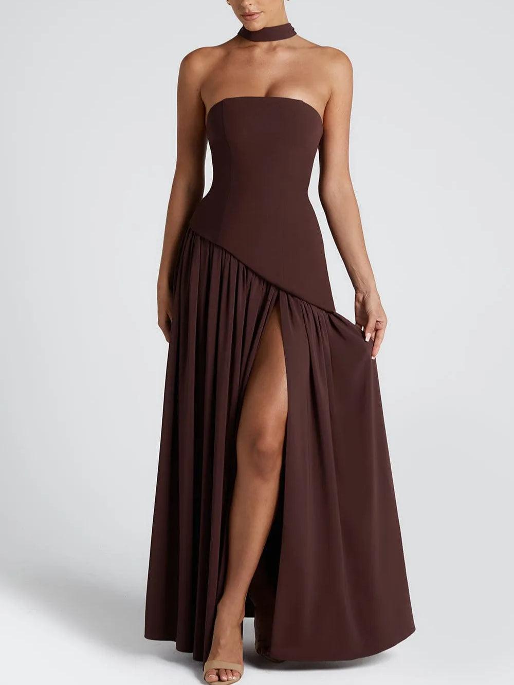 Serenya™ | Chic Strapless Slit Gown