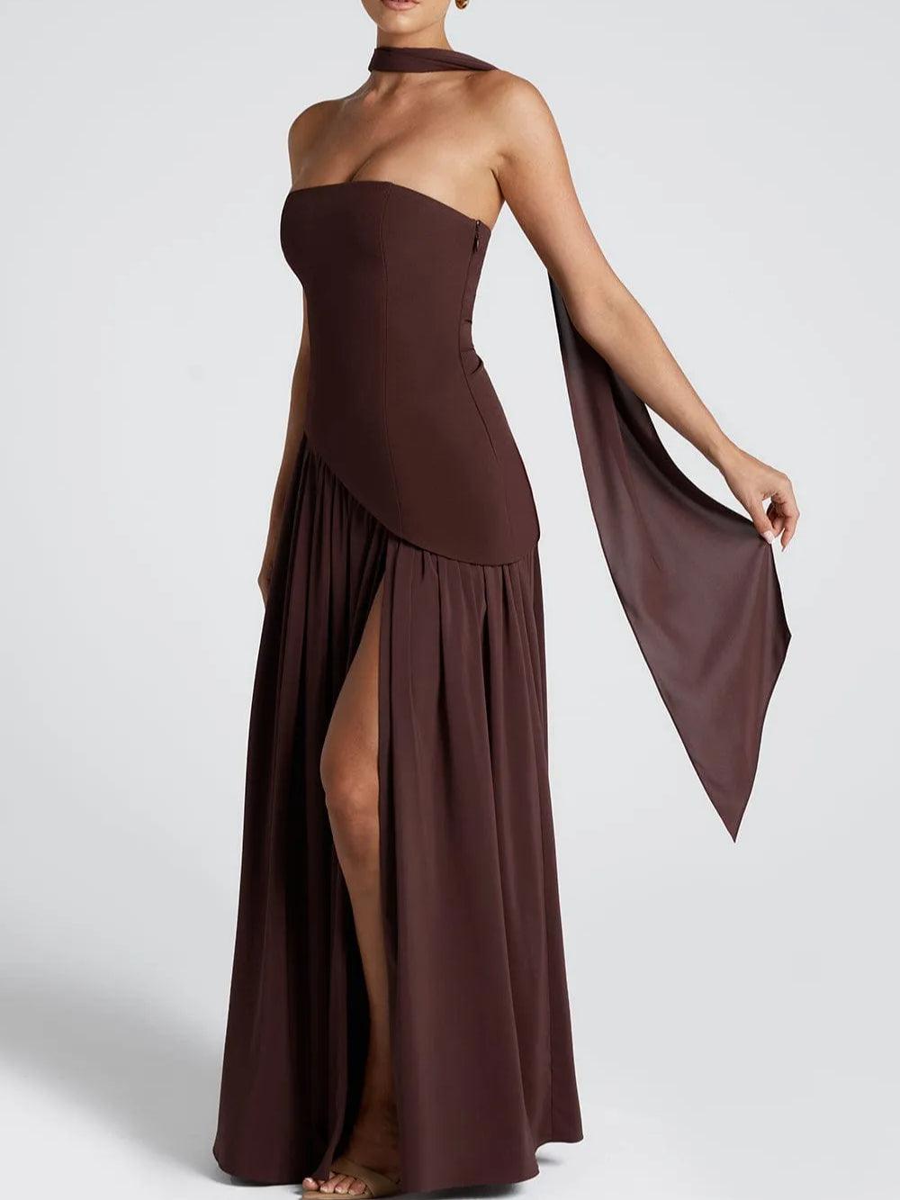 Serenya™ | Chic Strapless Slit Gown
