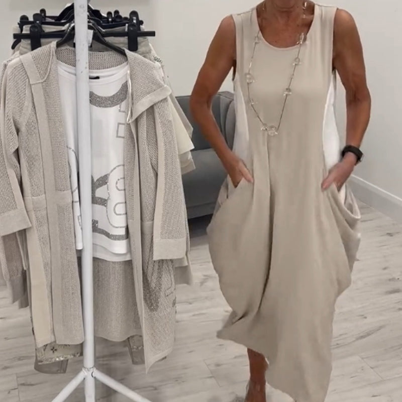 Noraya™ | Simple Sleeveless Dress with Pockets