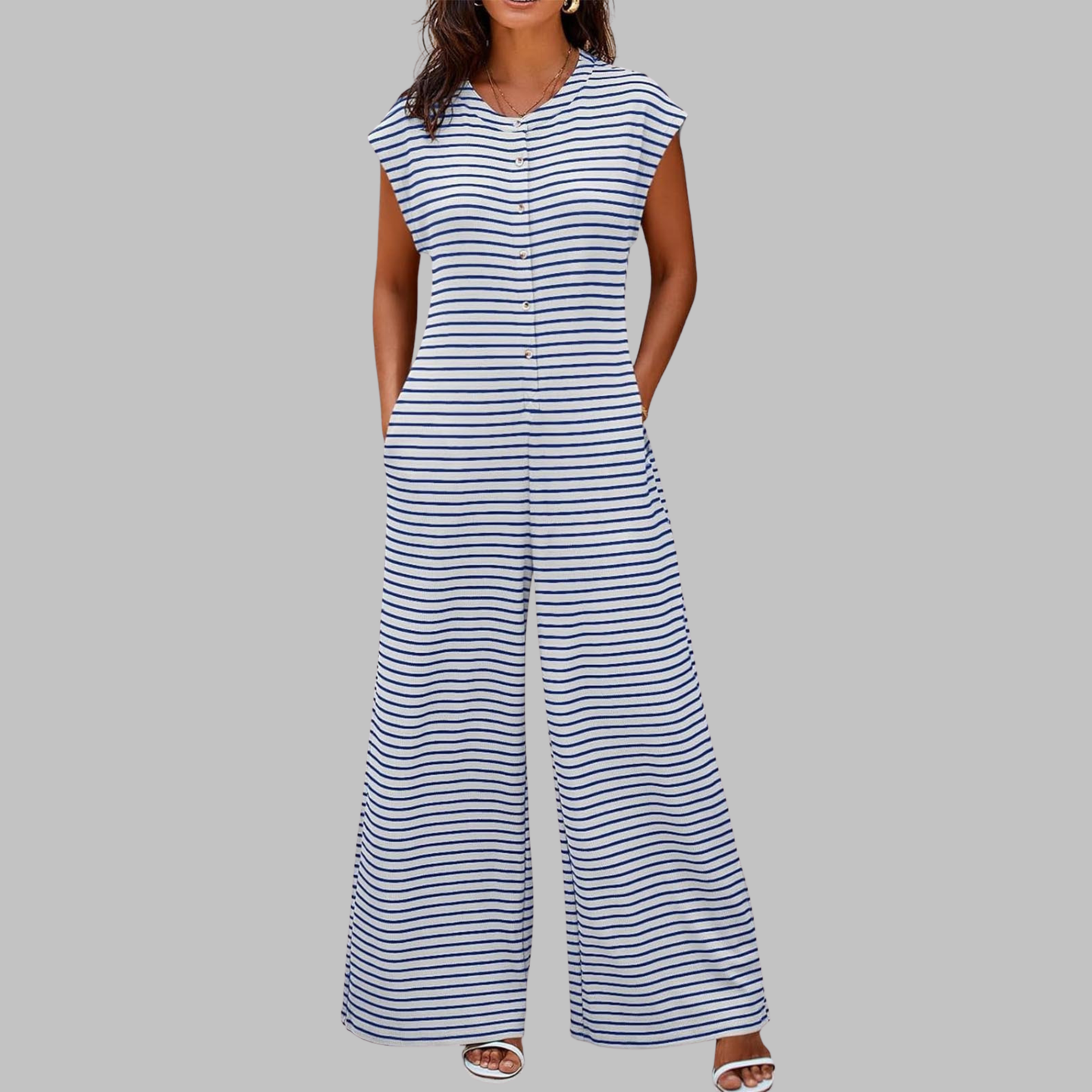 MARLENE™ | Striped Wide-Leg Jumpsuit