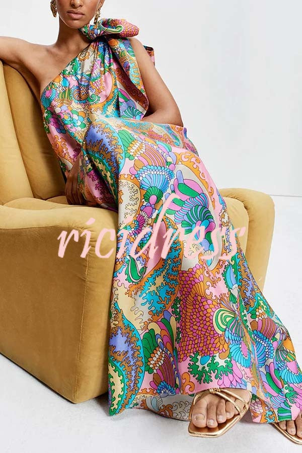 Cyorra™ | Elegant One-Shoulder Satin Maxi