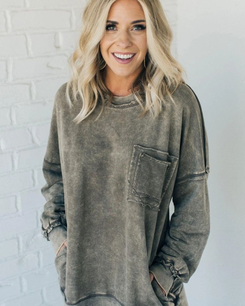 ARIEL - Premium French Terry Acid Wash Pullover