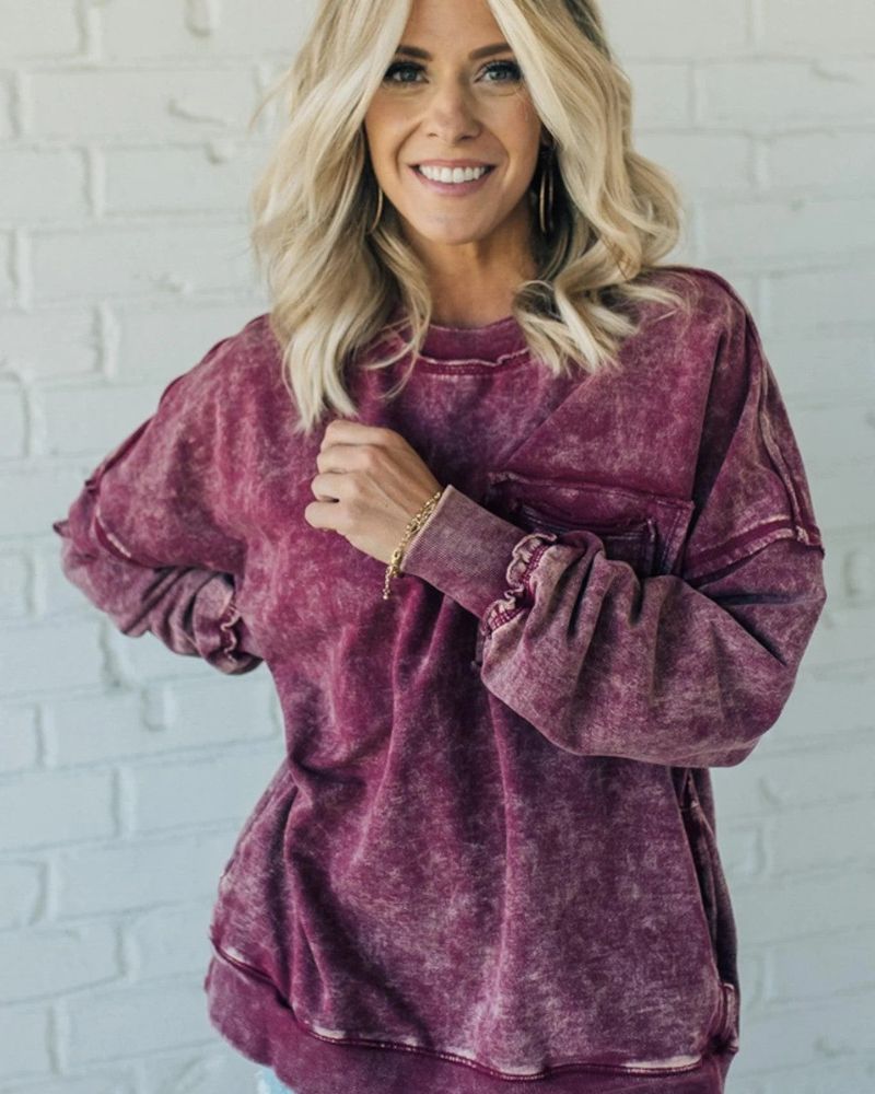 ARIEL - Premium French Terry Acid Wash Pullover