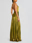 Thalia Metallic Peridot Maxi Dress
