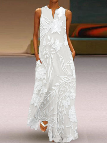 Eulalie - Elegant Sleeveless Luxe Printed Dress