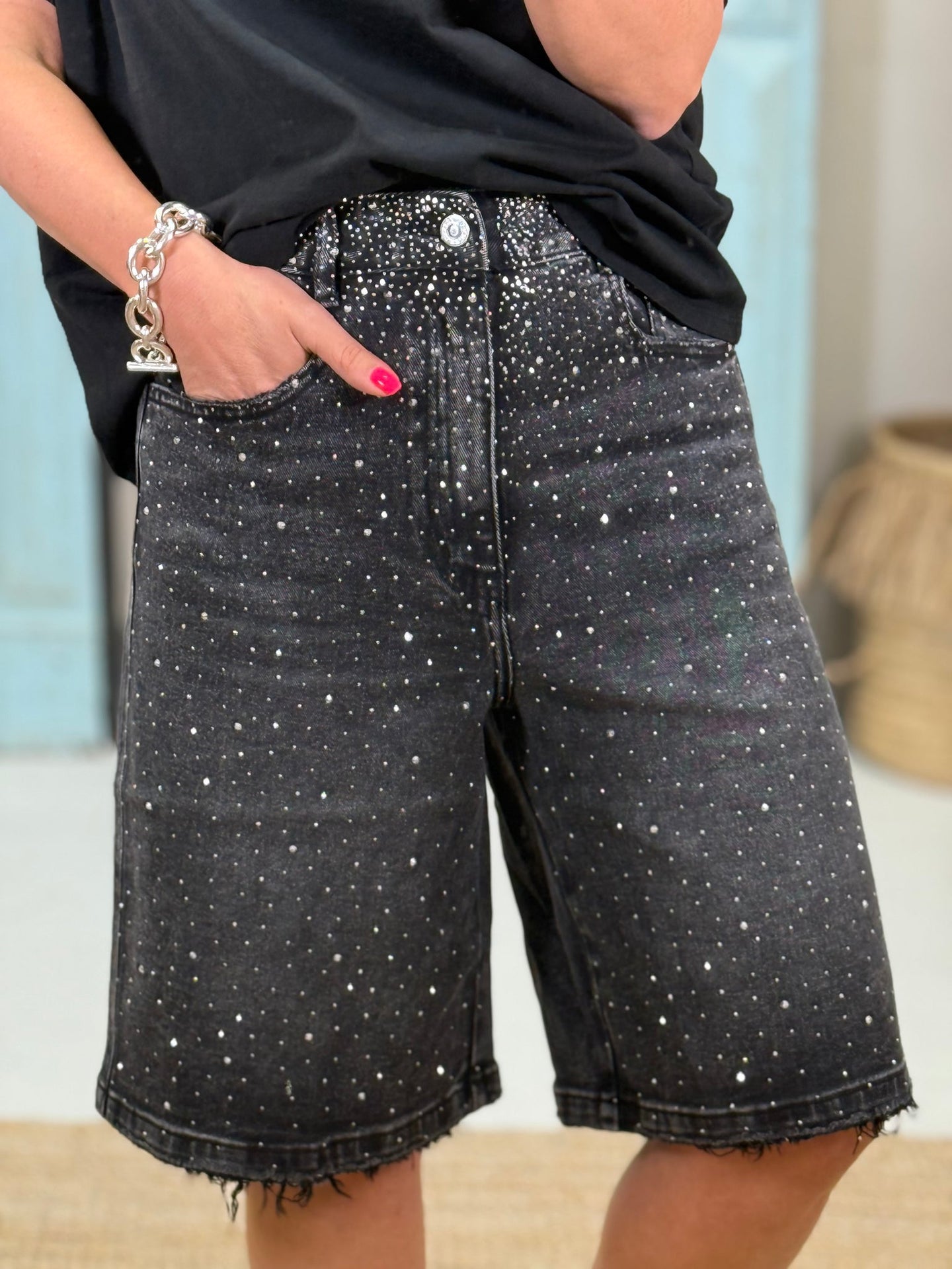 Averis™ | Sparkling Denim Bermuda Shorts