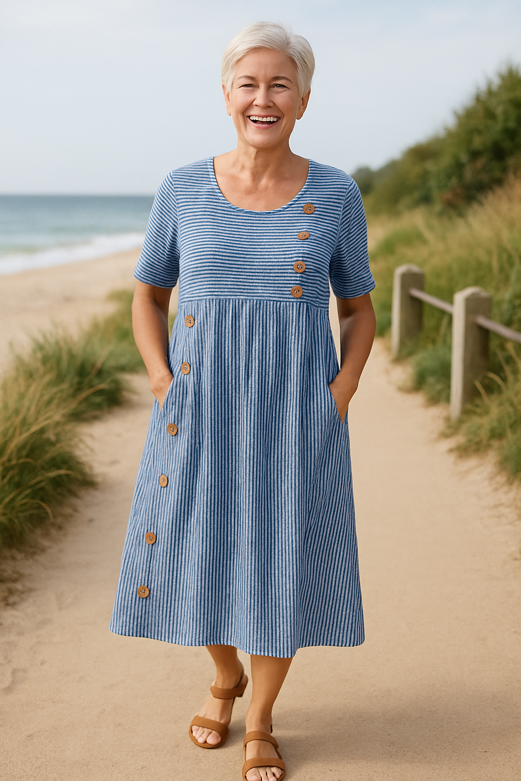 NOELLEA™ | Elegant Stripe Dress