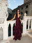 Esmira™ | Elegant Burgundy Tiered Maxi Dress