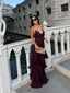 Esmira™ | Elegant Burgundy Tiered Maxi Dress