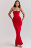 Hera - Elegant Retro Solid Color Strapless Party Dress