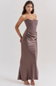 Hera - Elegant Retro Solid Color Strapless Party Dress