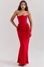 Hera - Elegant Retro Solid Color Strapless Party Dress