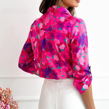 Rosalie - Stunning Hot Pink Floral Blouse