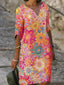 Amara | Floral dress with V-neckline with tummy cover