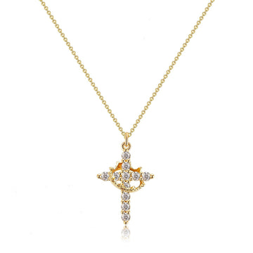 CLARISSE™ – Classic Cross & Crown Necklace
