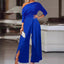 RANA™ - Elegant Ruched Wrap Split Hem Jumpsuit