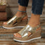 Agnes | Chic metallic slingback wedge sandals
