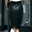 MONIQUE™ – Sleek Black Leather Pencil Skirt