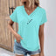 Maya- Ribbed Button V-Neck Tee