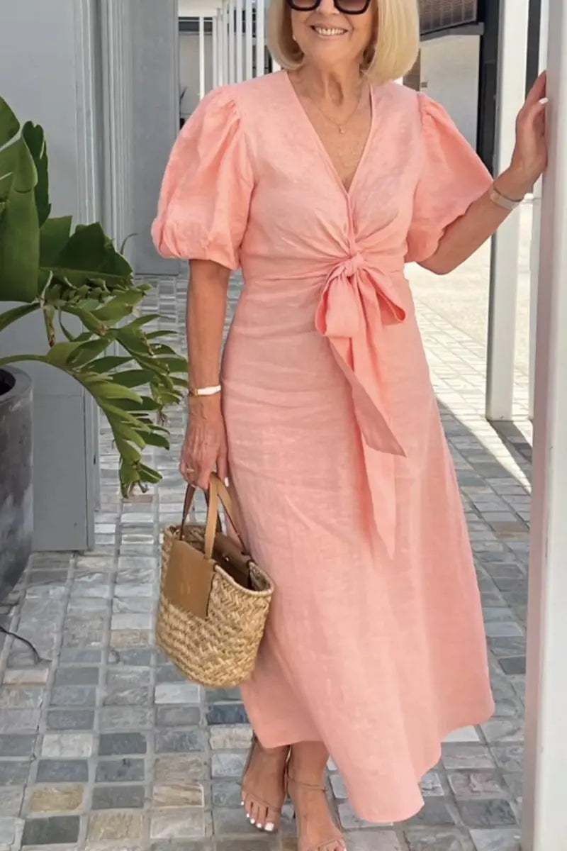 Natasha™ Elegant V-Neck Dress