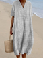 Zariah - Women’s Vintage Striped V-Neck Midi Dress