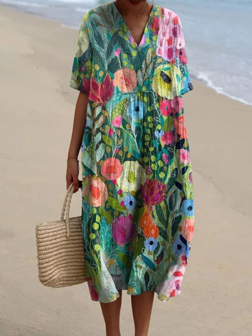 Haven - Watercolor Fluid Art Print Dress