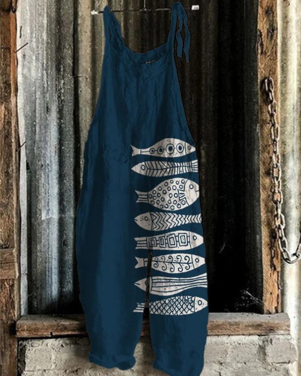 Harper - Fish-Inspired Japanese Art Jumpsuit