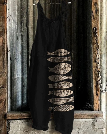 Harper - Fish-Inspired Japanese Art Jumpsuit
